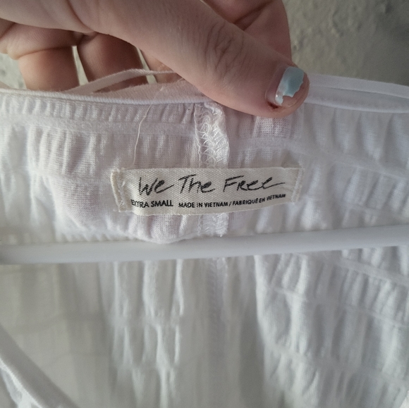 We the Free People Flower Power White Gauze Top Swing Puff Sleeve - Picture 4 of 7